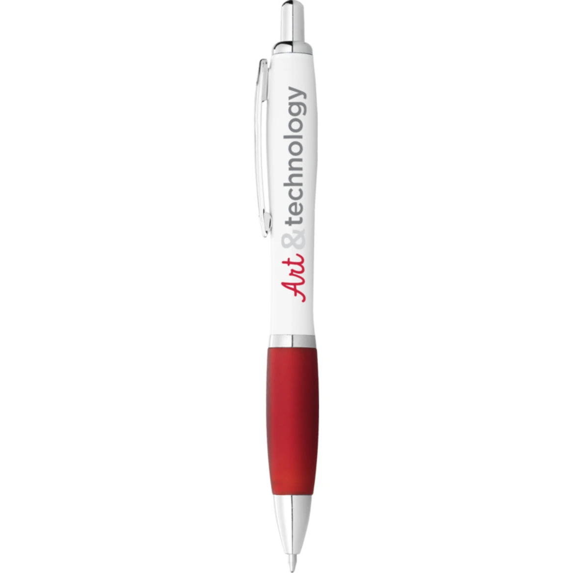 Rød kulepenn med logo