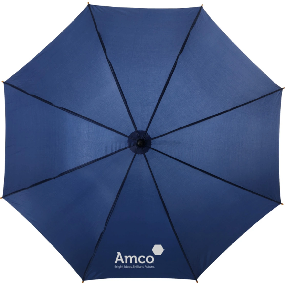 paraply med logo marineblå