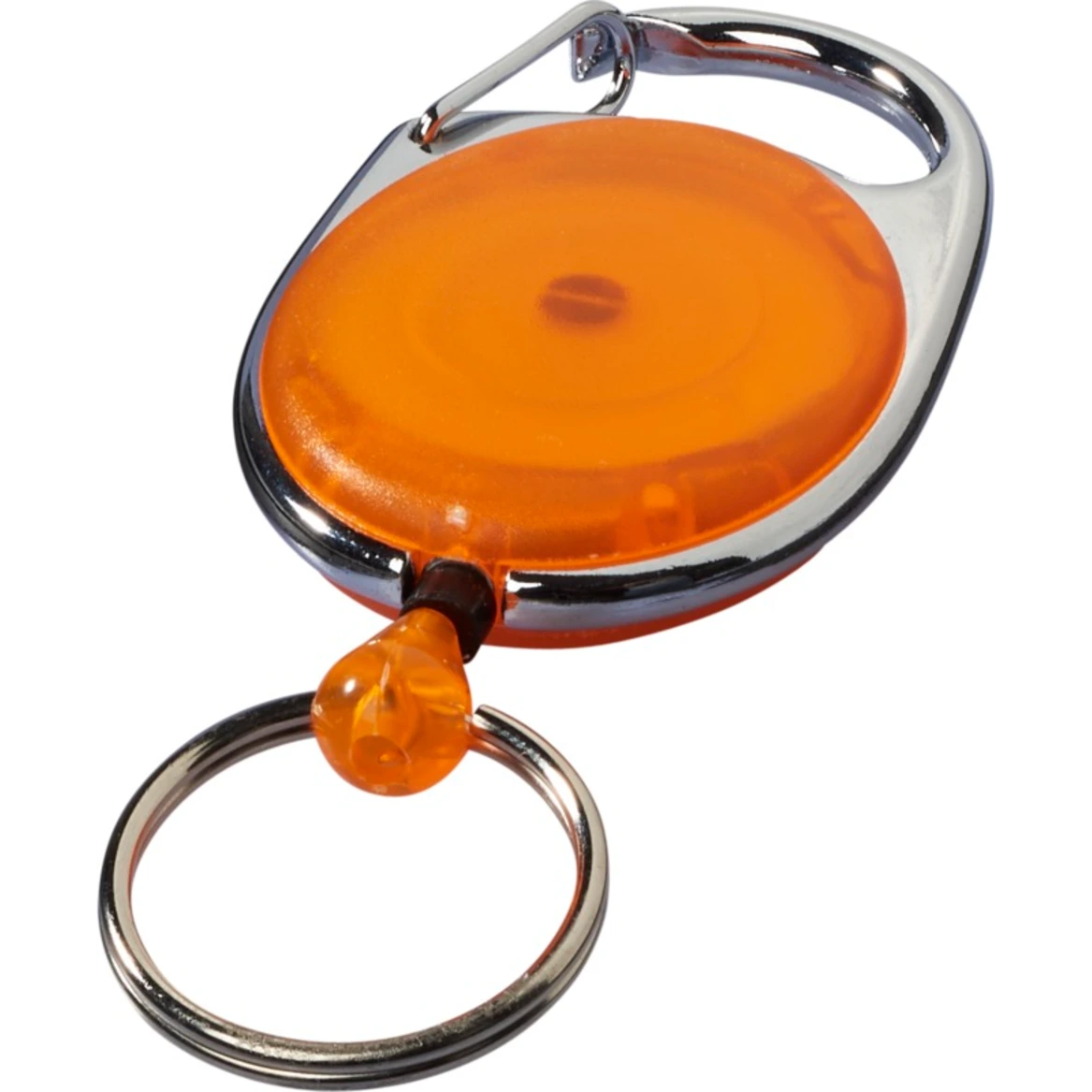 Roller clip med klype og nøkkelring i orange