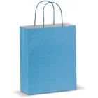 papirpose med logo lys blå